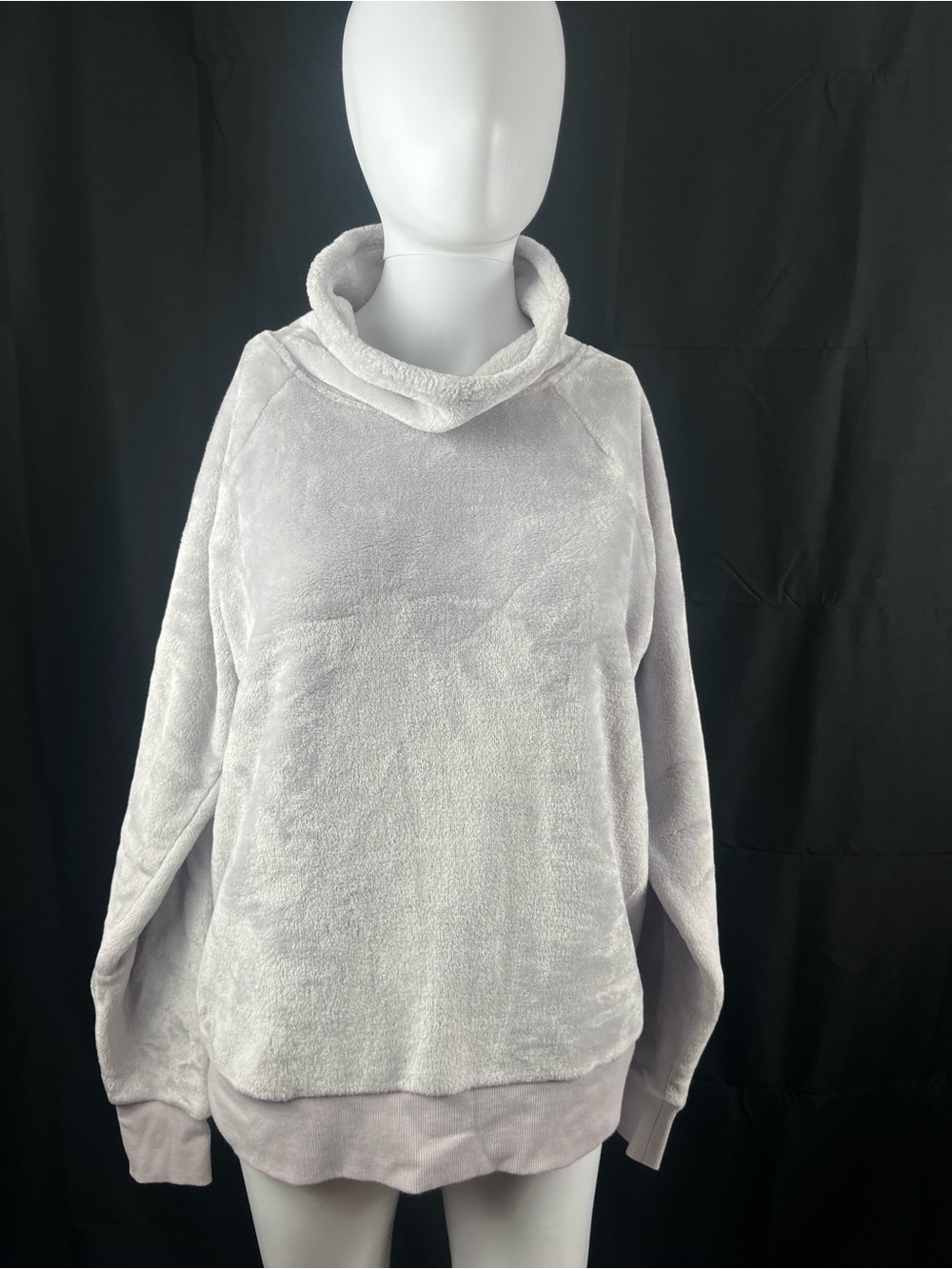 GAIAM Plush Cowl Neck Pullover - Light Gray